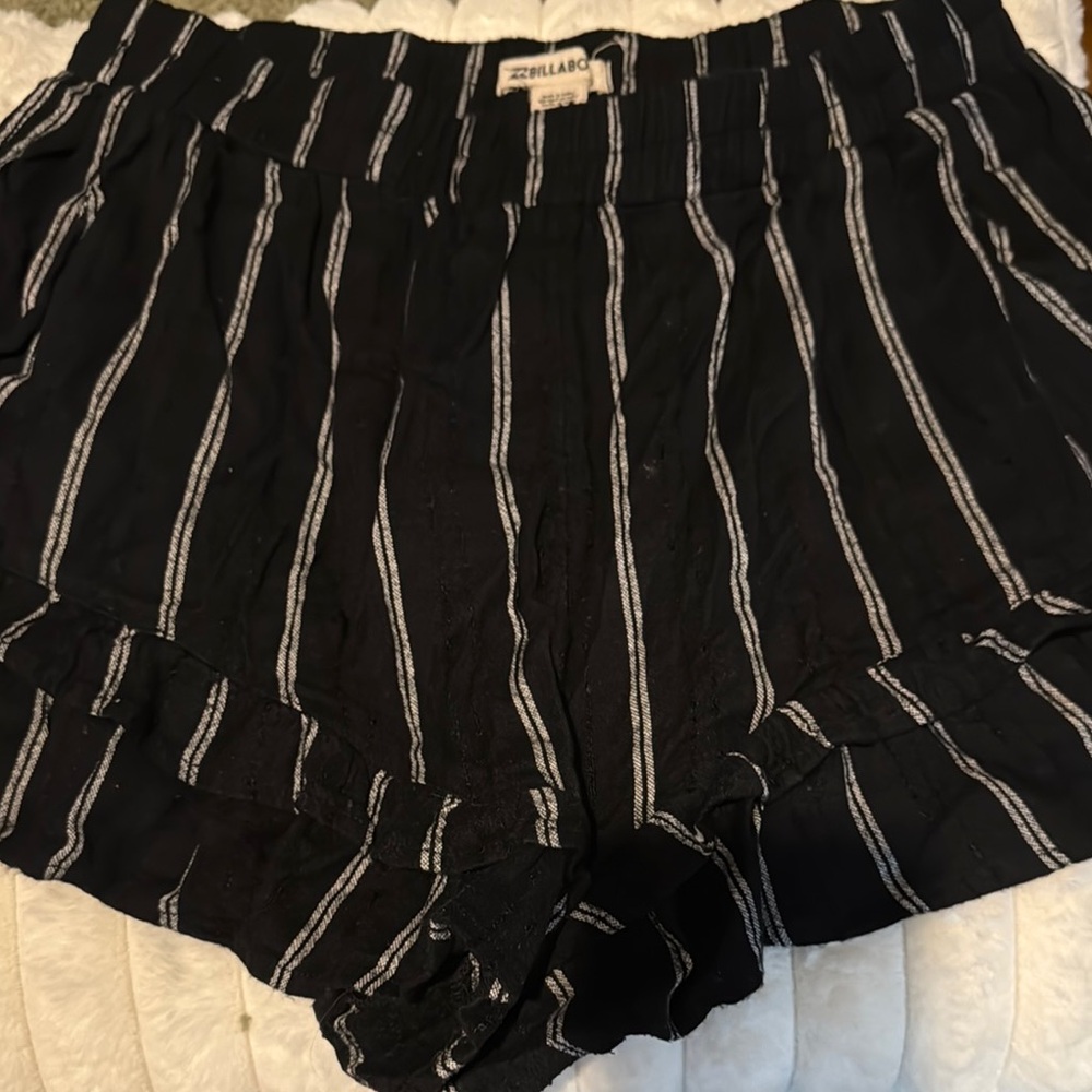 Zara Black and White Striped Shorts